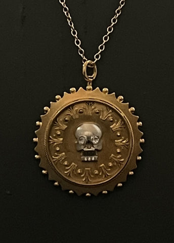 memento mori scalloped pendant