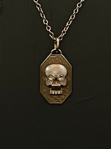 memento mori octagon plaque pendant