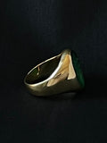 dark green chalcedony intaglio ring