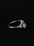 platinum diamond and synthetic sapphire ring