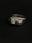 white gold square set diamond ring