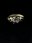 gold enamel memento mori mourning ring