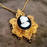 memento mori skeleton cameo pendant