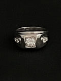 white gold square set diamond ring