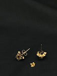 gold diamond buttercup studs