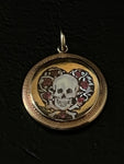 memento mori heart skull pendant