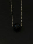 onyx diamond sphere necklace