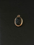 rose gold onyx warrior cameo pendant