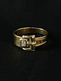 yellow and white gold diamond buckle ring